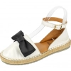 Alpargatas Planas de Piel Blanca con Plataforma de 2.5cm y Lazo  - Top3