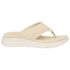 Sandalias de Dedo con Cuña de 3cm para Mujer de Tela Beige con Brillos - Amarpies ABZ28661