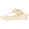 Sandalia Esclava Mujer con Cuña y Cristales Strass en Beige - Amarpies ABZ28663