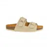 Sandalias Bio Planas de Piel Autenti para Mujer con Doble Hebilla - 11096