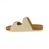 Sandalias Bio Planas de Piel Autenti para Mujer con Doble Hebilla - 11096