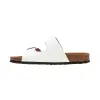 Sandalias Bio Planas de Piel Autenti para Mujer con Doble Hebilla - 11096