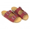 Sandalias Bio Planas de Piel Autenti para Mujer con Doble Hebilla - 11096