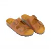 Sandalias Bio Planas de Piel Autenti para Mujer con Doble Hebilla - 11096