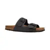 Sandalias Bio Planas de Piel Autenti para Mujer con Doble Hebilla - 11096