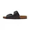 Sandalias Bio Planas de Piel Autenti para Mujer con Doble Hebilla - 11096