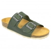Sandalias Bio Planas de Piel Autenti para Mujer con Doble Hebilla - 11096