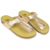Sandalias Bio Planas Estilo Esclava de Piel Metalizada - Biocomfort WILL 005