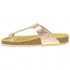 Sandalias Bio Planas Estilo Esclava de Piel Metalizada - Biocomfort WILL 005