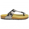 Sandalias Bio Planas Estilo Esclava de Piel Metalizada - Biocomfort WILL 005