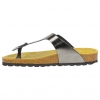 Sandalias Bio Planas Estilo Esclava de Piel Metalizada - Biocomfort WILL 005