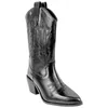 Bota Campera Piel Negro Mujer Tacón Medio Top3 23961
