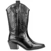 Bota Campera Piel Negro Mujer Tacón Medio Top3 23961