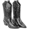 Bota Campera Piel Negro Mujer Tacón Medio Top3 23961