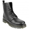 Bota Militar Hombre Piel Cordón y Cremallera Negro Plana Route 83 M102H