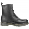 Bota Militar Hombre Piel Cordón y Cremallera Negro Plana Route 83 M102H