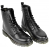 Bota Militar Hombre Piel Cordón y Cremallera Negro Plana Route 83 M102H