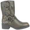 Botas Biker de Media Caña para Mujer con Hebillas y Tacón Medio - Ideal Shoes 9650A