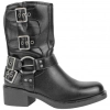 Botas Biker de Media Caña para Mujer con Hebillas y Tacón Medio - Ideal Shoes 9650A