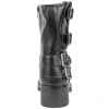 Botas Biker de Media Caña para Mujer con Hebillas y Tacón Medio - Ideal Shoes 9650A