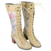 Bota Mujer Piel Estampada Beis Tacón Ancho Laura Vita EVCAO 50