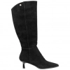 Botas de Caña Alta en Piel Serraje con Tacón Fino Kitten Heel - Top3 SS798