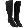 Botas de Caña Alta en Piel Serraje con Tacón Fino Kitten Heel - Top3 SS798