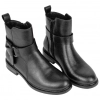 Botín Motero Negro Piel Plano Mujer Nyrex 541K548