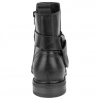 Botín Motero Negro Piel Plano Mujer Nyrex 541K548