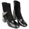 Botín Combinado Negro Tacón Medio  Animal Print  Azarey  578K120