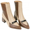 Botines de Tacón Ancho  Animal Print con Punta Fina Bicolor - Azarey 578K381