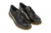 Zapato Militar mujer Negro Granate en Piel con Cordones Brans 127