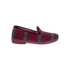 Zapatillas de Esta en Casa Mujer Invierno Cerradas Azul y Granate Estampado a Cuadros 1021