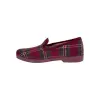 Zapatillas de Esta en Casa Mujer Invierno Cerradas Azul y Granate Estampado a Cuadros 1021