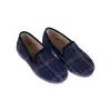 Zapatillas de Esta en Casa Mujer Invierno Cerradas Azul y Granate Estampado a Cuadros 1021