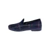 Zapatillas de Esta en Casa Mujer Invierno Cerradas Azul y Granate Estampado a Cuadros 1021