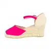 Cuña de Esparto para Mujer Tela Beis Fucsia Negro Rojo Verde 5 Cuerdas Hebilla y Correa Amarpies ACX26484