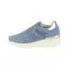 Deportivo de Mujer Verano Beis y Azul Antelina Brillos Elásticos Plantilla Extraíble Amarpies AST23380