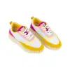 Deportivos Casual Mujer Amarillo y Naranja Cosido Combinado DAngela DOG26021