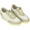 Zapatillas Casuales Piel Beis Cuña Media Elásticos Plantilla Extraíble Amarpies AMD30252