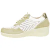 Zapatillas Casuales Piel Beis Cuña Media Elásticos Plantilla Extraíble Amarpies AMD30252