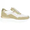 Zapatilla Urbana Piel Blanco Cuña Media Cordón y Cremallera Plantilla Extraíble Amarpies AMD30258