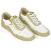 Zapatilla Urbana Piel Blanco Cuña Media Cordón y Cremallera Plantilla Extraíble Amarpies AMD30258
