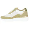 Zapatilla Urbana Piel Blanco Cuña Media Cordón y Cremallera Plantilla Extraíble Amarpies AMD30258