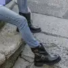 botas negras moteras mujer - Brans 14108 KE MN Talla 36