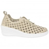 Zapatillas de Vestir con Cuña para Mujer en Tela Calada Color Beige - Flossy 8300