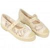 Merceditas de Esparto con Plataforma Plana y Tejido de Encaje Floral - Ideal Shoes 2225