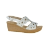 Sandalia Mujer Dorada y Plata Cuña Brillantes con Tira Inblu GM000044