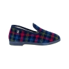 Zapatillas de Mujer de Estar por Casa Invierno Cerradas Azul Estampado a Cuadros Forro Lana de Oveja Javer 120