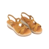 Sandalias Cuña Mujer Piel Altura Media Cruzada Plantilla Gel Kaola 1452